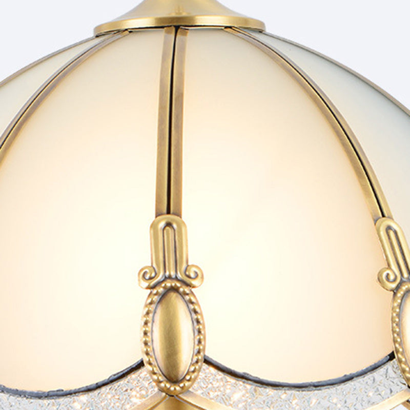 Traditional Vintage Round Cone Copper Glass 1-Light Standing Floor Lamp For Bedroom