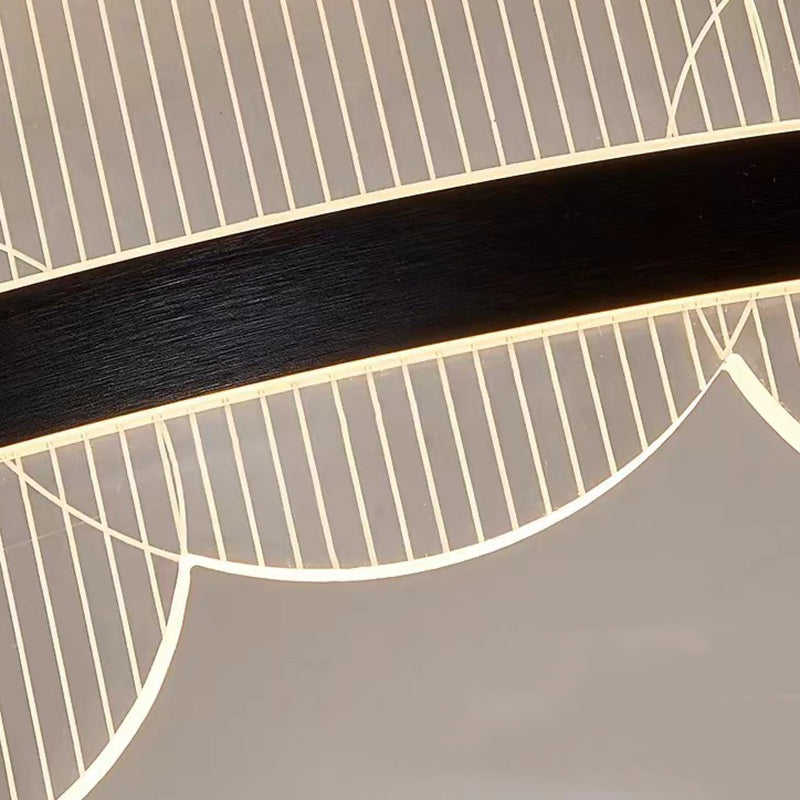 Modern Luxury Double Round Circle Aluminum Acrylic LED Chandelier For Bedroom