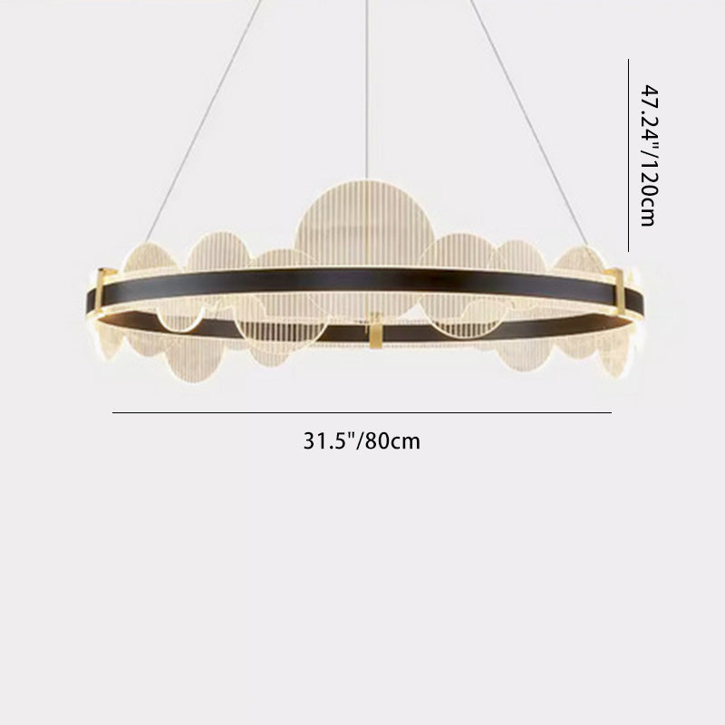 Modern Luxury Double Round Circle Aluminum Acrylic LED Chandelier For Bedroom