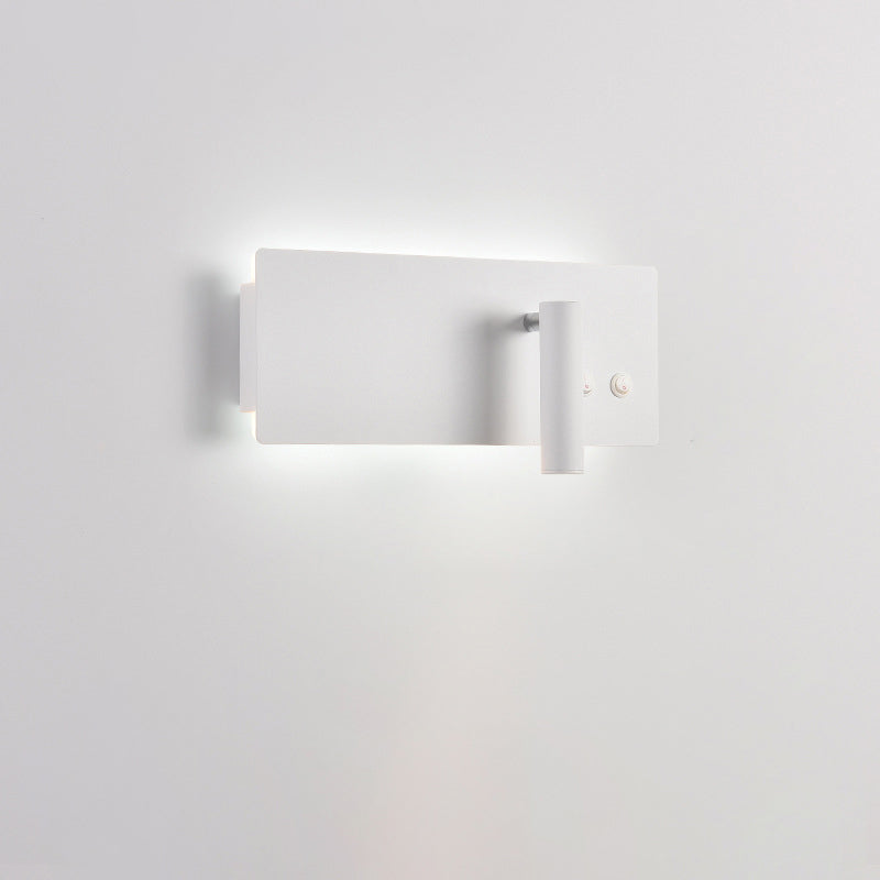 Modern Minimalist Rectangular Cylinder Spotlight Iron Aluminum LED Wall Sconce Lamp For Bedroom