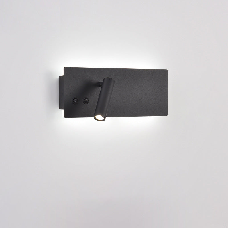 Modern Minimalist Rectangular Cylinder Spotlight Iron Aluminum LED Wall Sconce Lamp For Bedroom