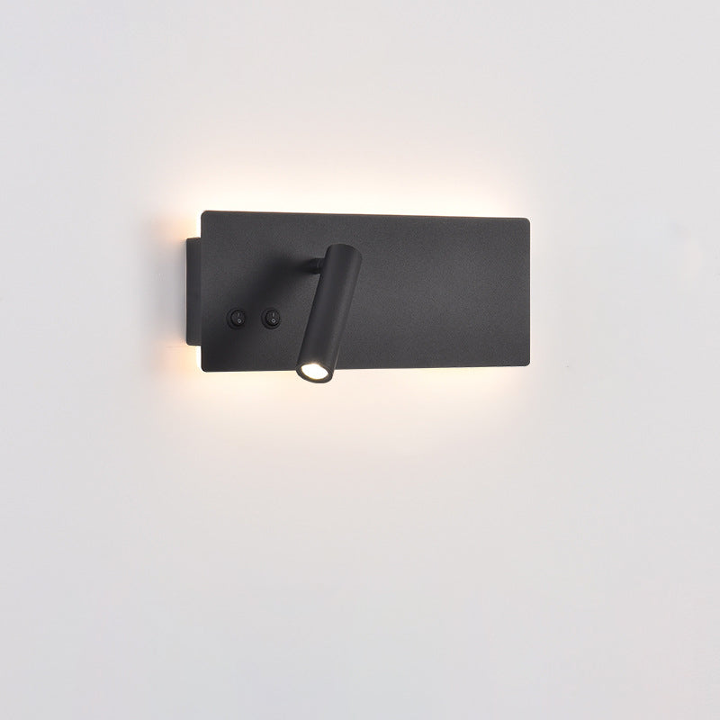 Modern Minimalist Rectangular Cylinder Spotlight Iron Aluminum LED Wall Sconce Lamp For Bedroom