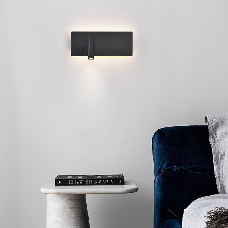 Modern Minimalist Rectangular Cylinder Spotlight Iron Aluminum LED Wall Sconce Lamp For Bedroom