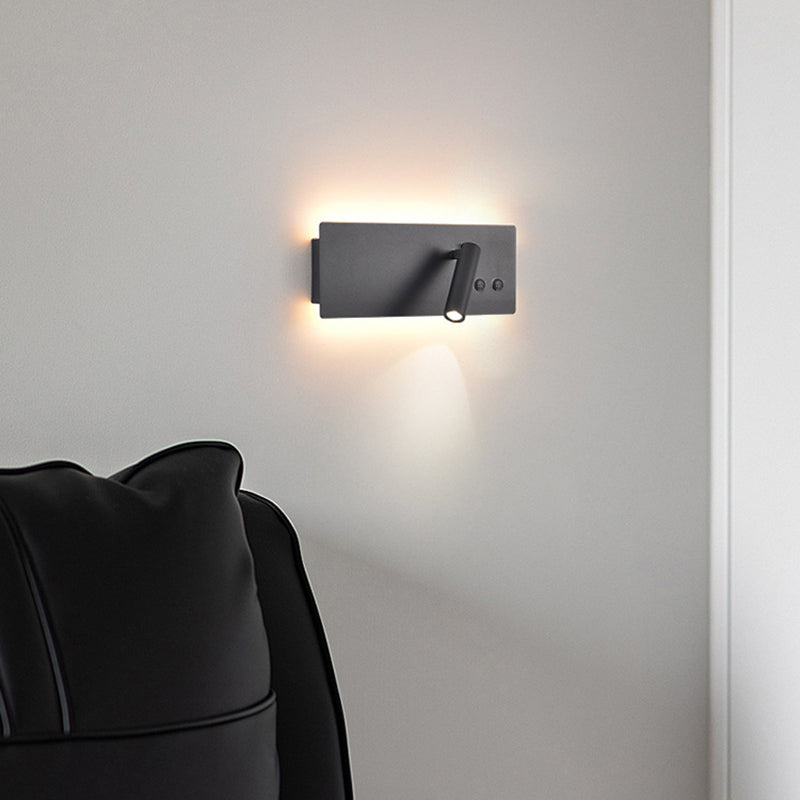 Modern Minimalist Rectangular Cylinder Spotlight Iron Aluminum LED Wall Sconce Lamp For Bedroom