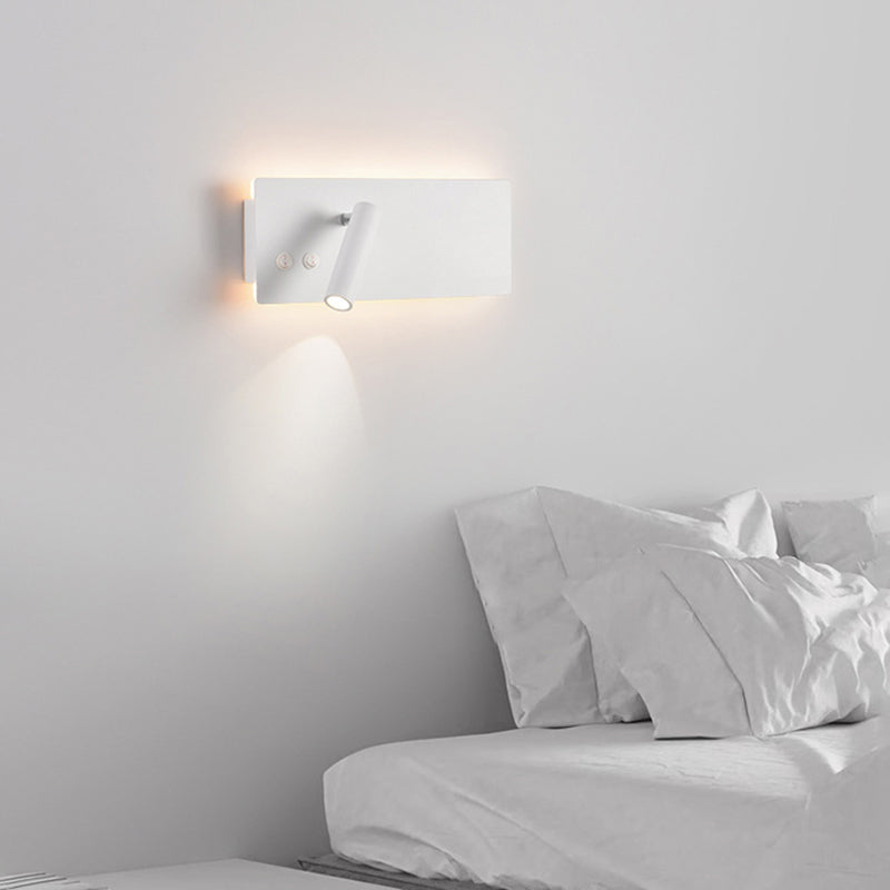 Modern Minimalist Rectangular Cylinder Spotlight Iron Aluminum LED Wall Sconce Lamp For Bedroom