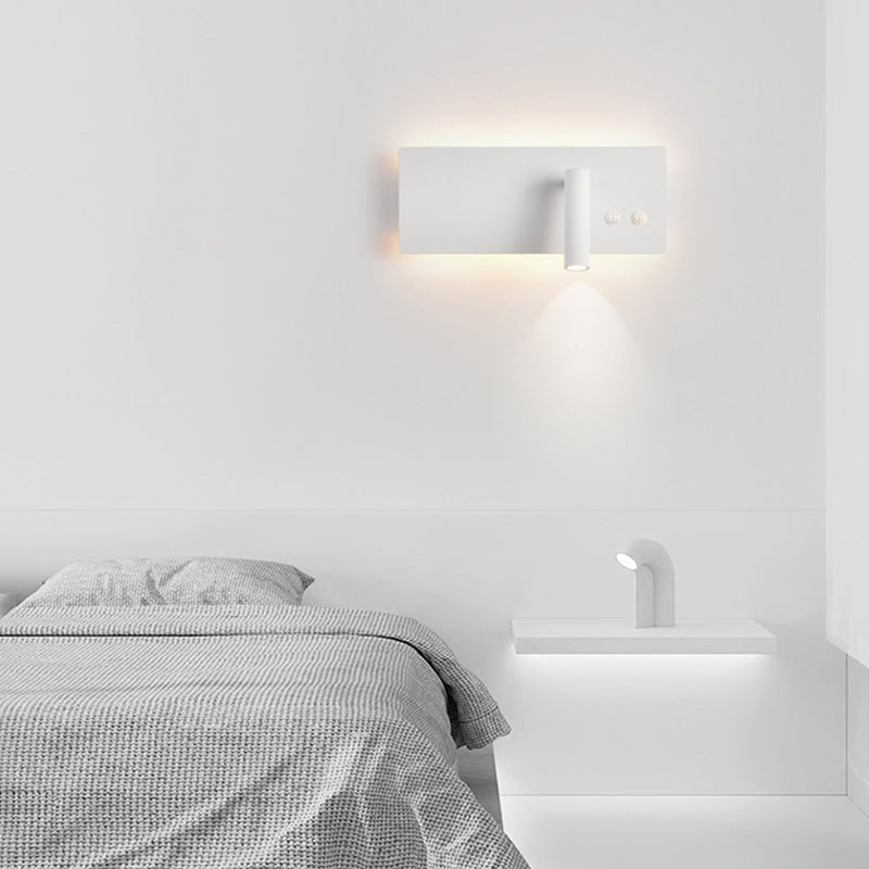 Modern Minimalist Rectangular Cylinder Spotlight Iron Aluminum LED Wall Sconce Lamp For Bedroom