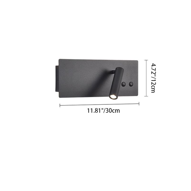 Modern Minimalist Rectangular Cylinder Spotlight Iron Aluminum LED Wall Sconce Lamp For Bedroom
