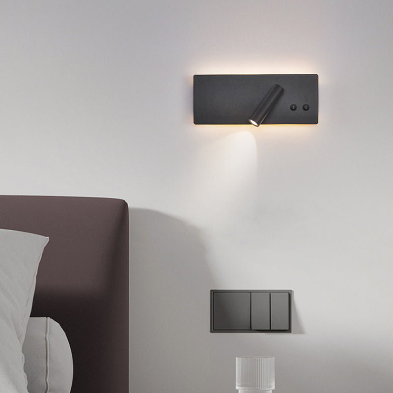 Modern Minimalist Rectangular Cylinder Spotlight Iron Aluminum LED Wall Sconce Lamp For Bedroom