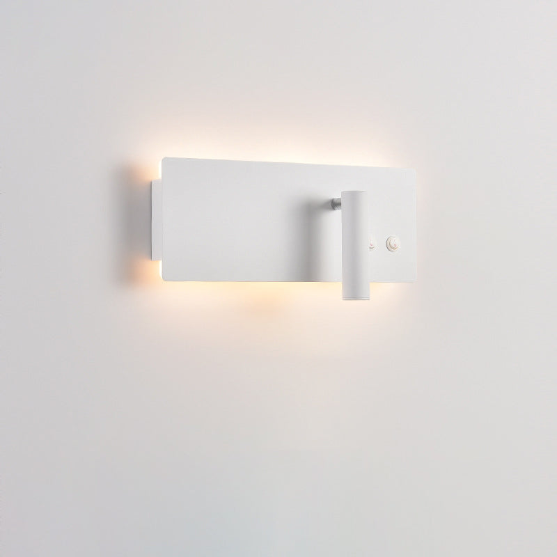 Modern Minimalist Rectangular Cylinder Spotlight Iron Aluminum LED Wall Sconce Lamp For Bedroom