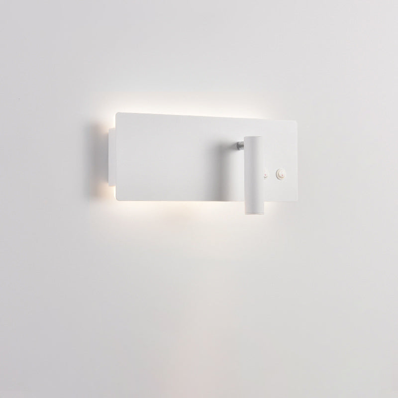 Modern Minimalist Rectangular Cylinder Spotlight Iron Aluminum LED Wall Sconce Lamp For Bedroom