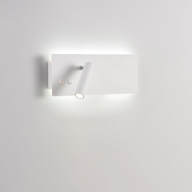 Modern Minimalist Rectangular Cylinder Spotlight Iron Aluminum LED Wall Sconce Lamp For Bedroom