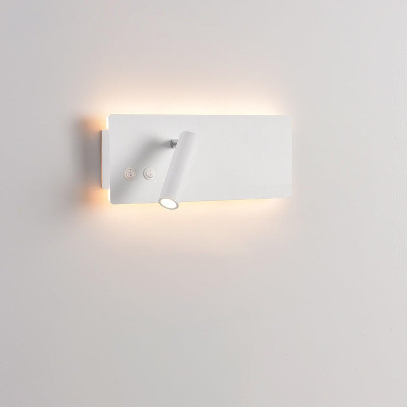 Modern Minimalist Rectangular Cylinder Spotlight Iron Aluminum LED Wall Sconce Lamp For Bedroom
