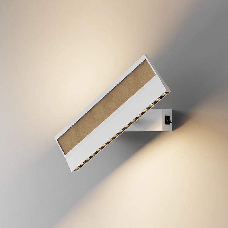 مصباح حائط LED مستطيل الشكل من السيليكون والألومنيوم بتصميم عصري بسيط لغرفة النوم
