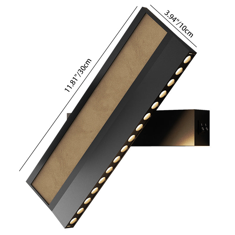 مصباح حائط LED مستطيل الشكل من السيليكون والألومنيوم بتصميم عصري بسيط لغرفة النوم