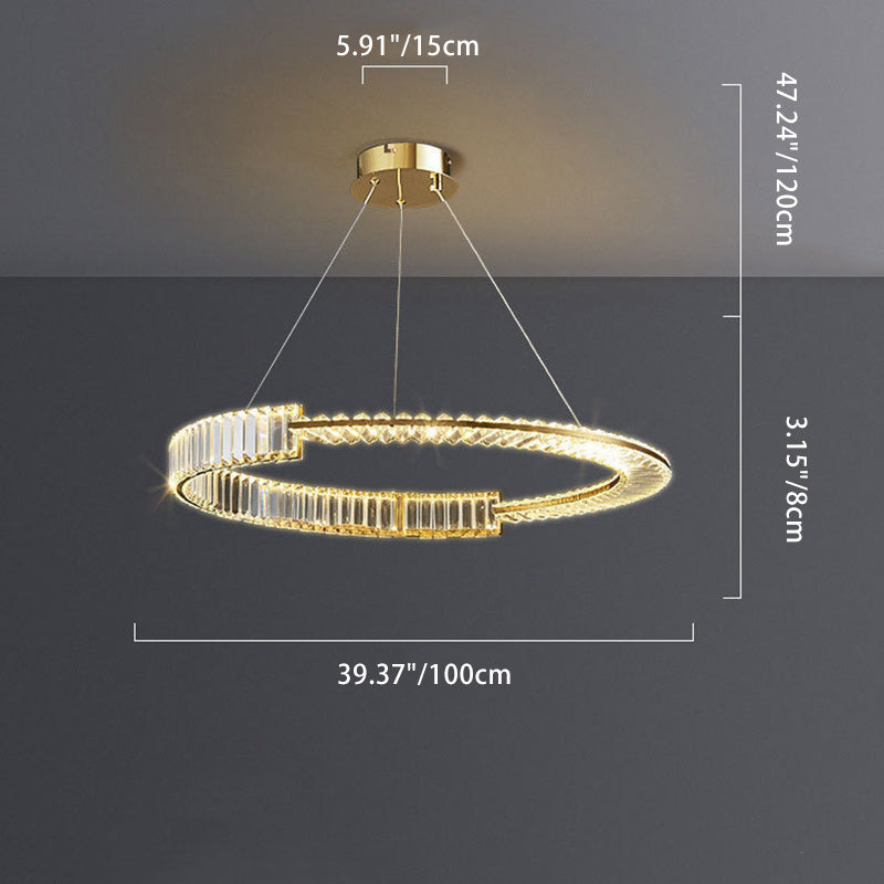 ثريا كريستال LED دائرية فاخرة حديثة لغرفة المعيشة