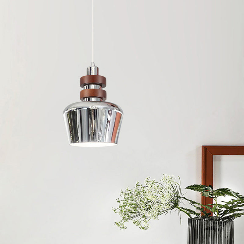 Traditional Vintage Round Cylinder Bell Cake Shape Iron 1-Light Pendant Light For Bedroom