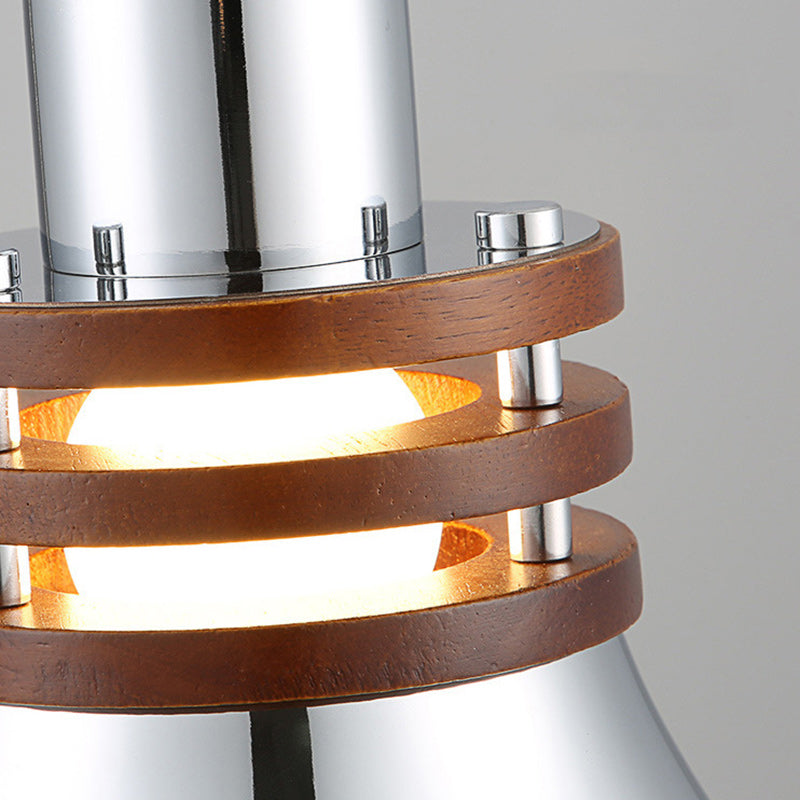 Traditional Vintage Round Cylinder Bell Cake Shape Iron 1-Light Pendant Light For Bedroom