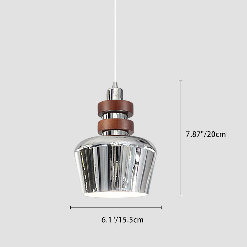 Traditional Vintage Round Cylinder Bell Cake Shape Iron 1-Light Pendant Light For Bedroom