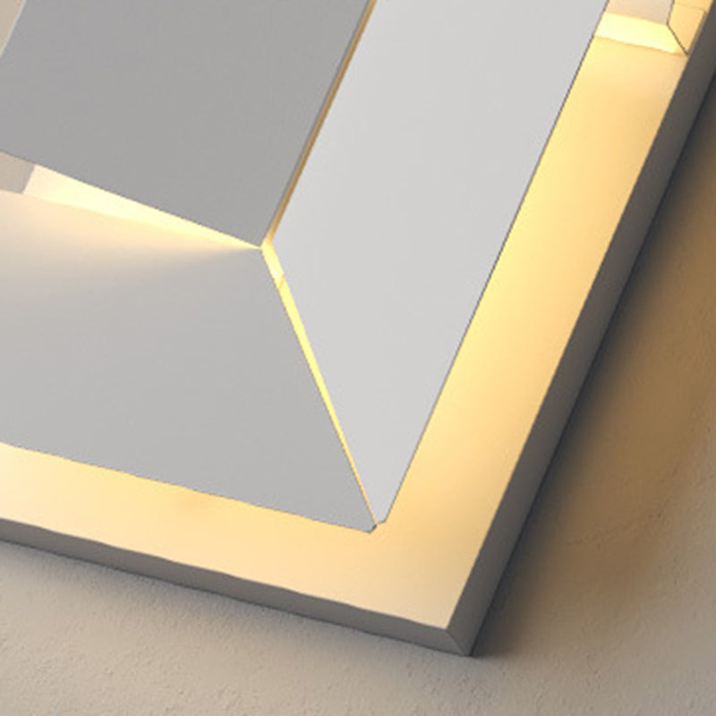 Modern Minimalist Solar Waterproof Rectangle Geometric Stainless Steel LED Wall Sconce Lamp For Outdoor