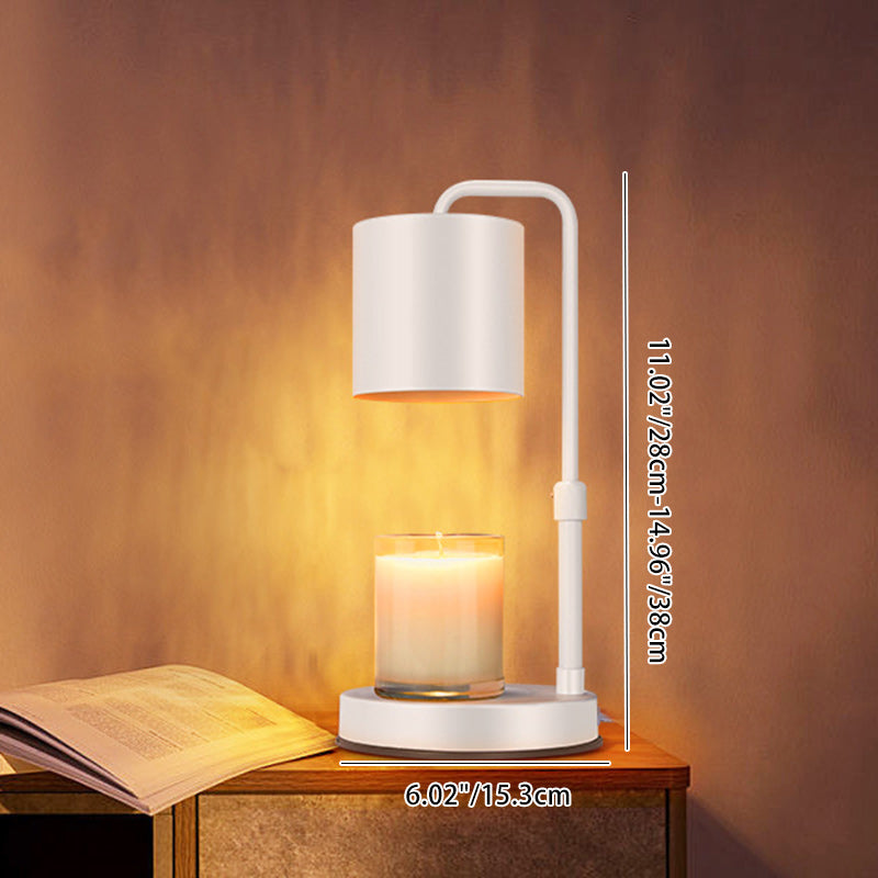 Modern Minimalist Lift Adjustable Round Cylinder Iron 1-Light Melting Wax Table Lamp For Bedroom