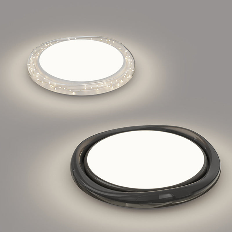 Modern Minimalist Round Dome Iron Aluminum Acrylic LED Flush Mount Ceiling Light For Living Room