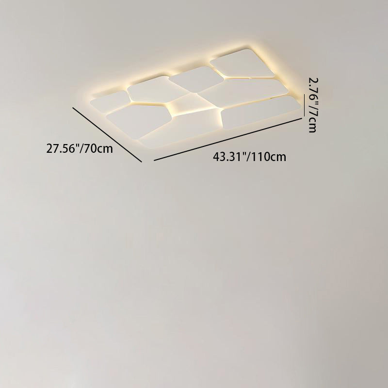 مصباح سقف LED مستطيل الشكل مصنوع من الحديد والأكريليك بتصميم إسكندنافي معاصر لغرفة النوم