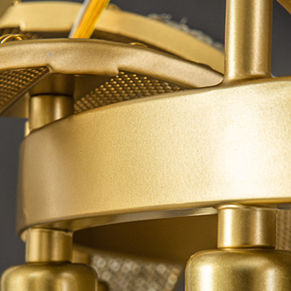 ثريا كريستال معدنية دائرية بيضاوية الشكل فاخرة وحديثة، 1/6/9 ضوء لغرفة المعيشة