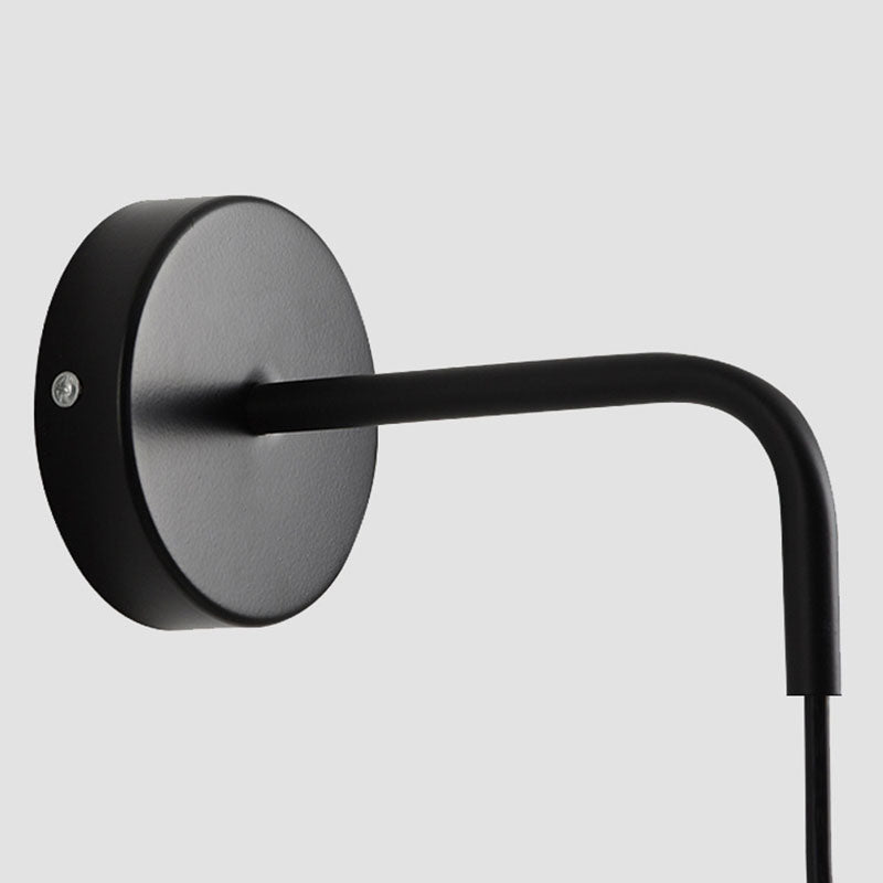 Modern Minimalist Round Cone Iron 1-Light Wall Sconce Lamp For Bedroom
