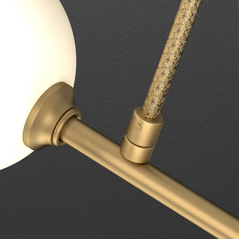 Contemporary Scandinavian Magic Bean Linear Round Copper Glass 5/6/7 Light Island Light Chandelier For Dining Room