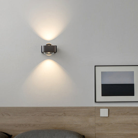 寝室用コンテンポラリースカンジナビアラウンド長方形アイアンアクリルLEDウォールスコンスランプ