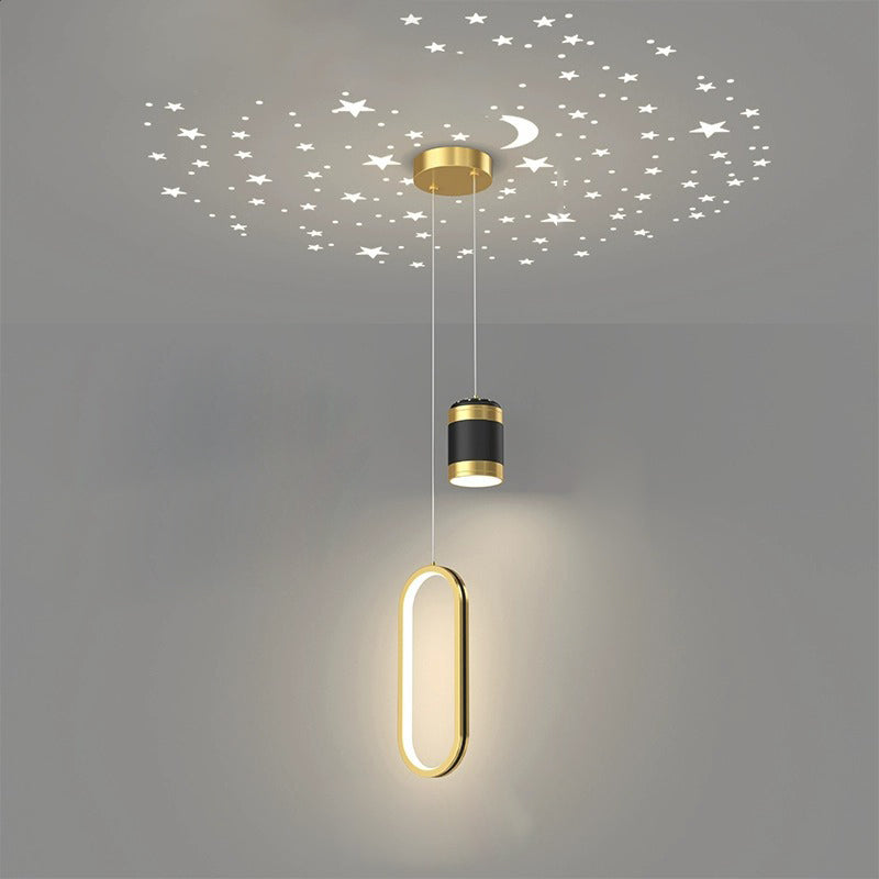Contemporary Nordic Round Oval Cylinder Orb Iron Acrylic Silicone LED Chandelier For Bedroom