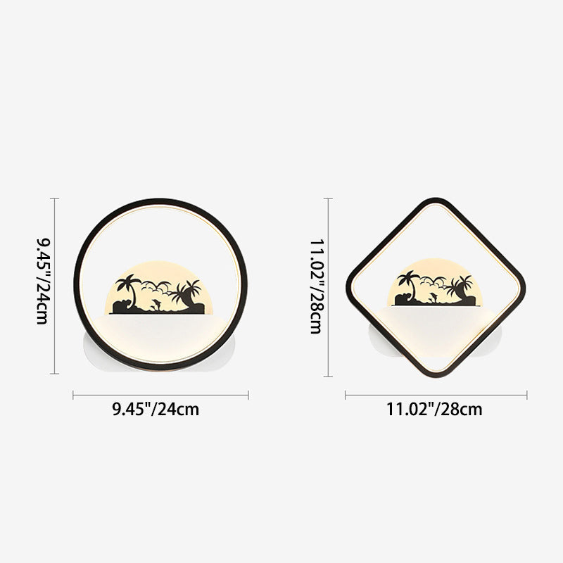 Modern Minimalist Family Beach Round Square Iron Silicone LED Wall Sconce Lamp For Bedroom