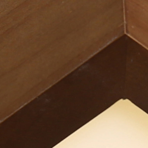 Traditional Chinese Rectangle Rubberwood Acrylic LED Semi-Flush Mount Lighting For Living Room
