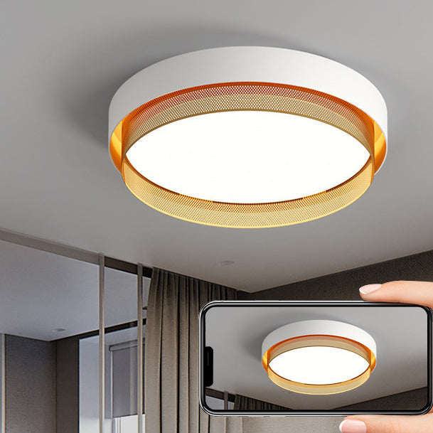 Modern Minimalist Round Dome Acrylic Hardware LED Flush Mount Ceiling Light For Bedroom