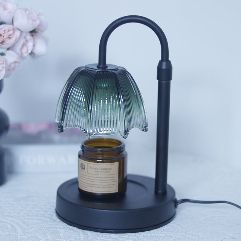 Contemporary Nordic Round Umbrella Shape Iron Glass 1-Light Melting Wax Table Lamp For Bedroom