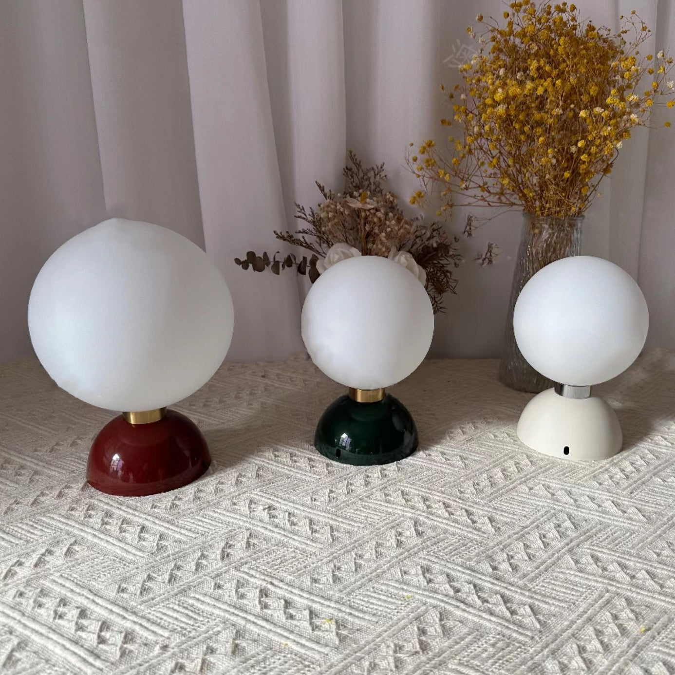 Contemporary Nordic Magic Bean Round Orb Iron Glass 1-Light Semi-Flush Mount Ceiling Light For Hallway