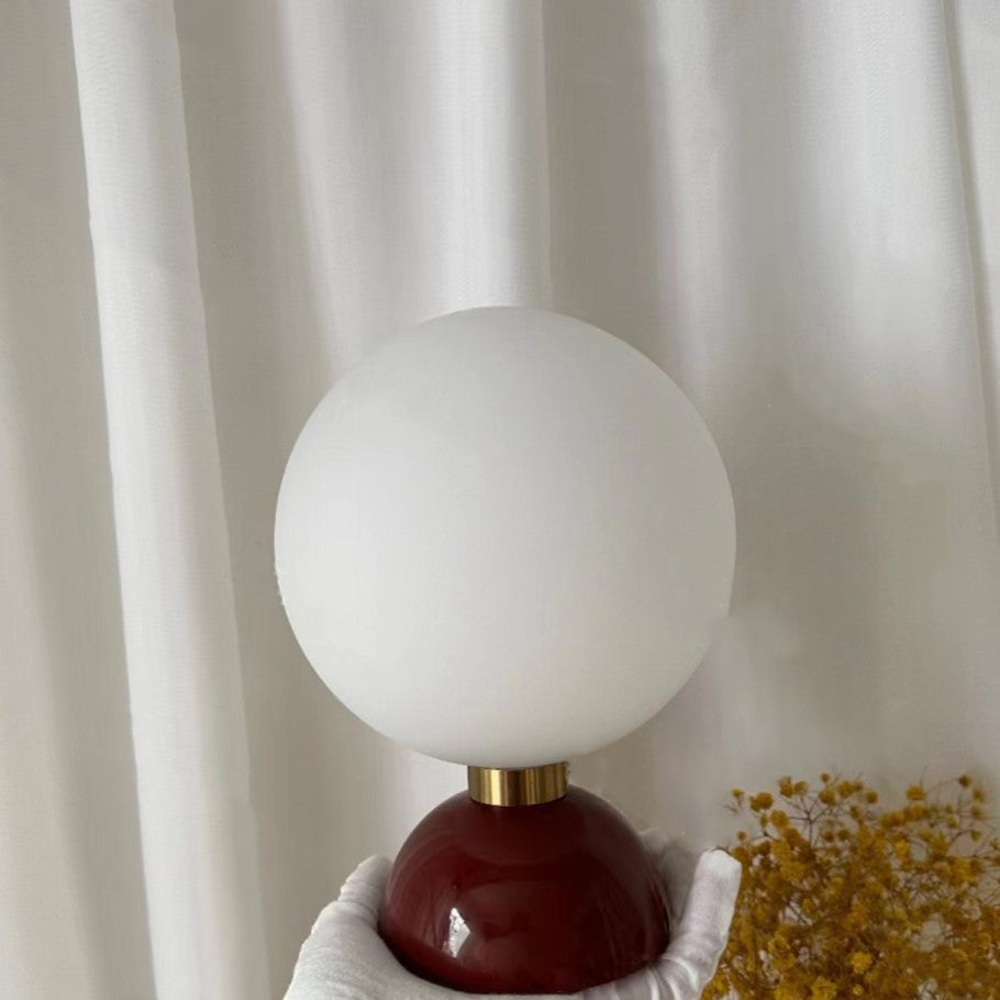 Contemporary Nordic Magic Bean Round Orb Iron Glass 1-Light Semi-Flush Mount Ceiling Light For Hallway