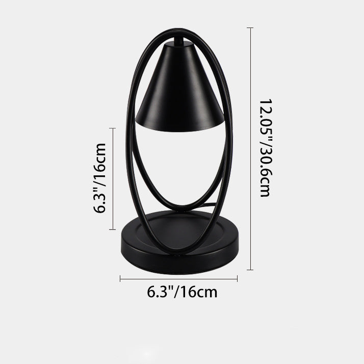 Modern Minimalist Round Oval Cone Hardware 1-Light Melting Wax Table Lamp For Bedroom