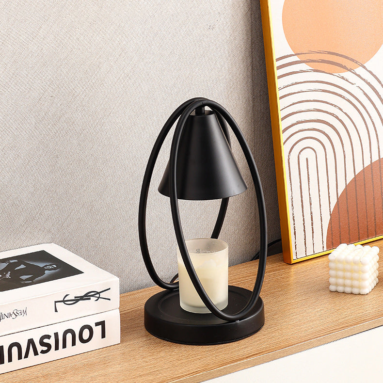 Modern Minimalist Round Oval Cone Hardware 1-Light Melting Wax Table Lamp For Bedroom