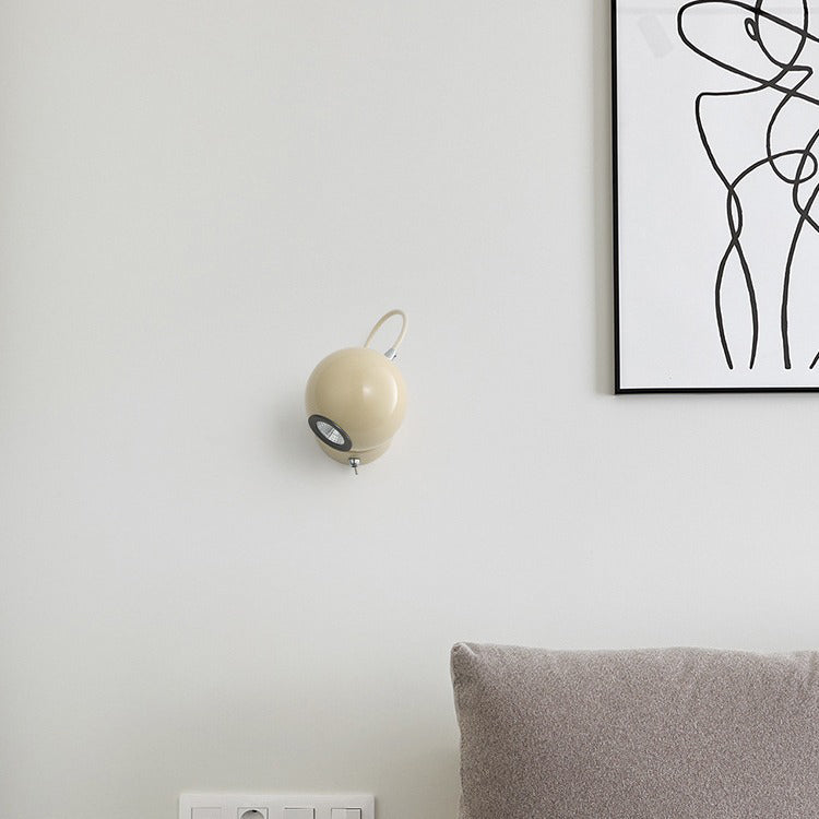 Contemporary Nordic Magnetic Round Orb Iron LED Wall Sconce Lamp For Bedroom