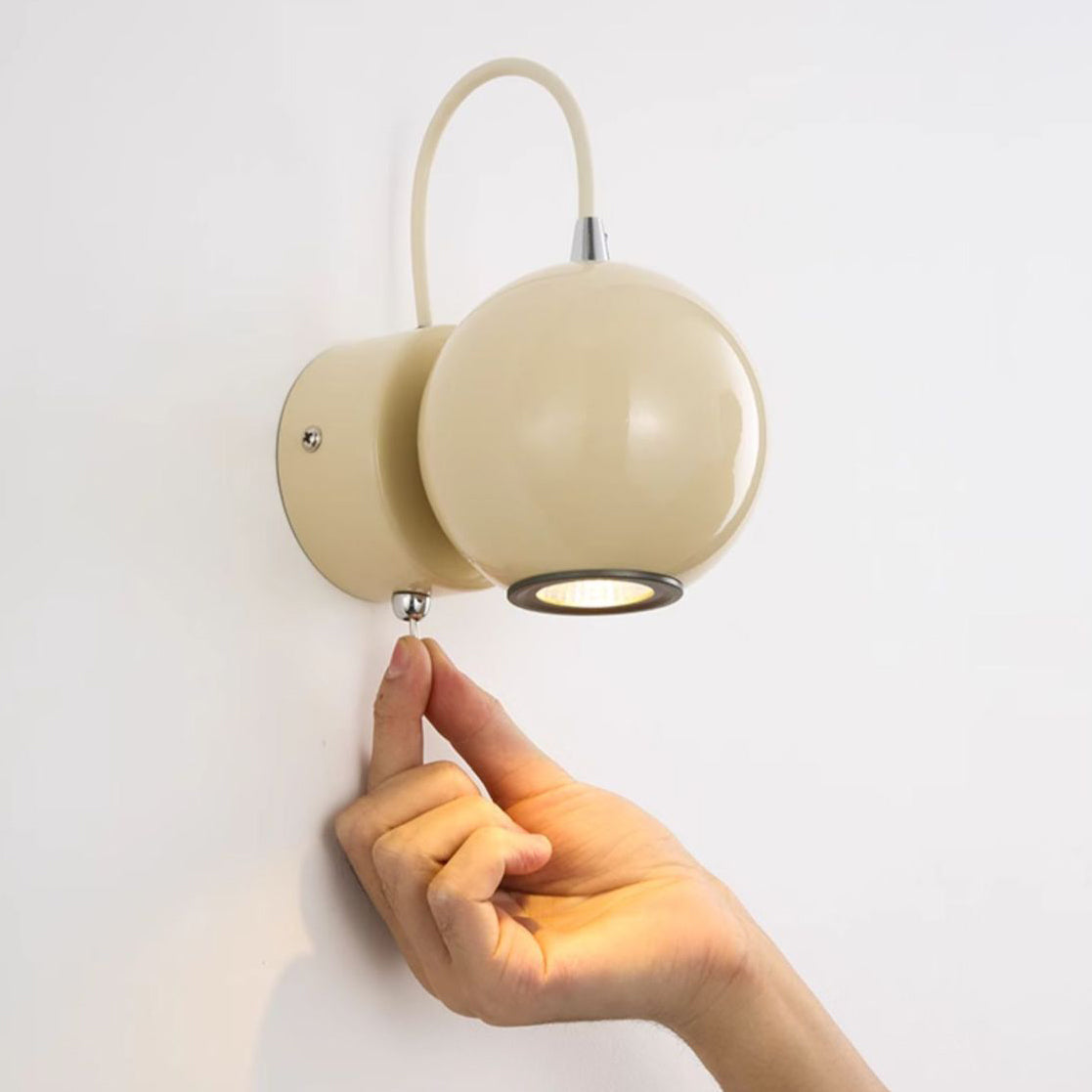 Contemporary Nordic Magnetic Round Orb Iron LED Wall Sconce Lamp For Bedroom