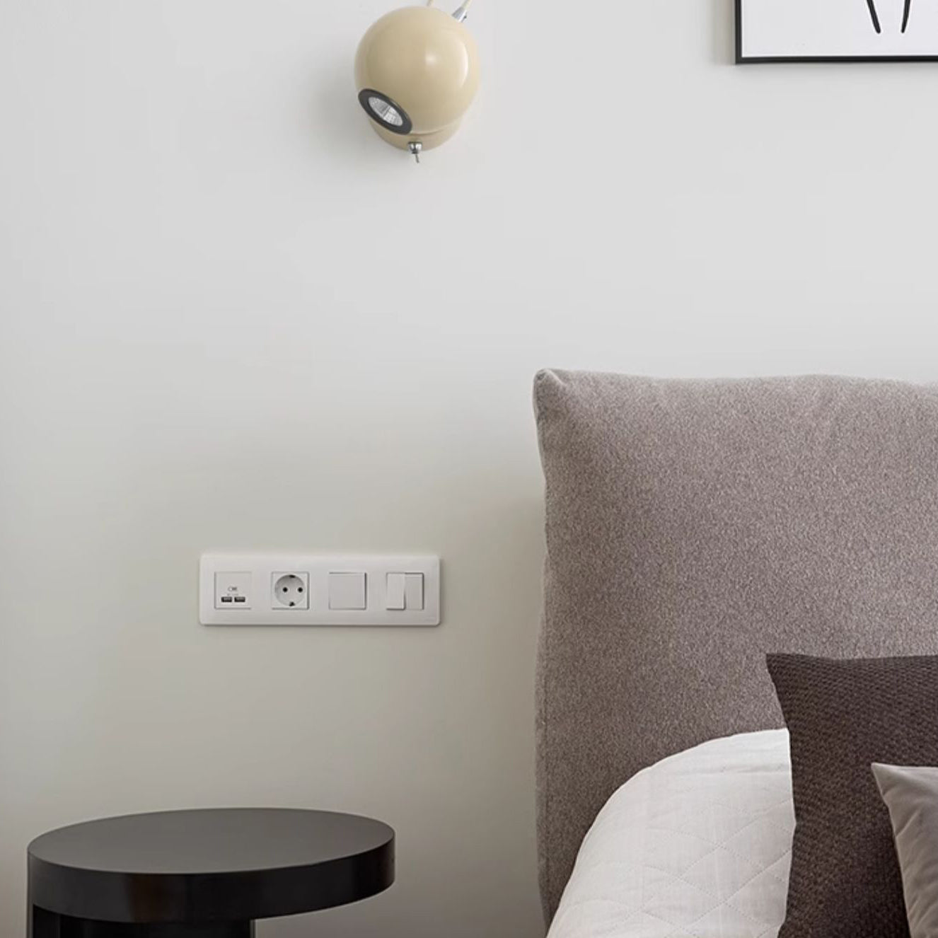 Contemporary Nordic Magnetic Round Orb Iron LED Wall Sconce Lamp For Bedroom