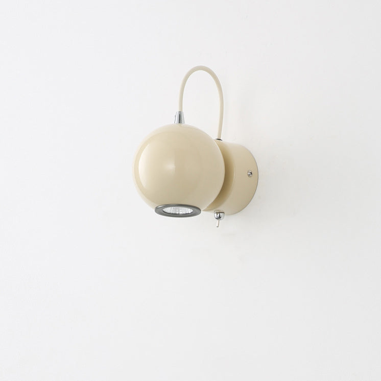 Contemporary Nordic Magnetic Round Orb Iron LED Wall Sconce Lamp For Bedroom
