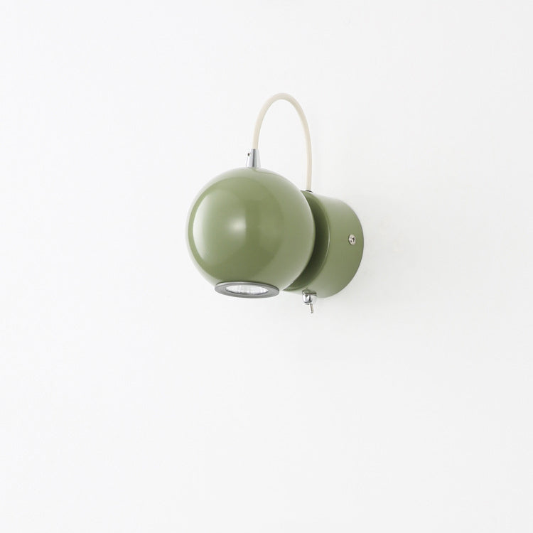 Contemporary Nordic Magnetic Round Orb Iron LED Wall Sconce Lamp For Bedroom