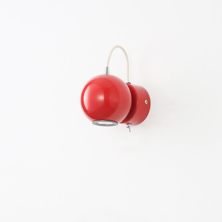 Contemporary Nordic Magnetic Round Orb Iron LED Wall Sconce Lamp For Bedroom