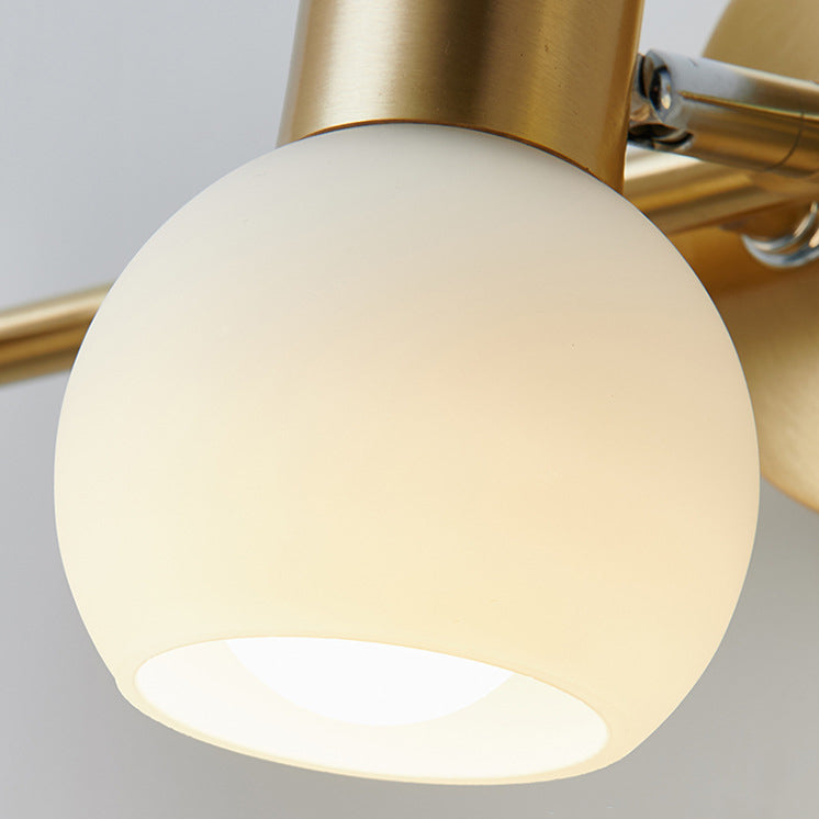 Contemporary Nordic Round Cone Linear Copper Glass 2/3 Light Wall Sconce Lamp For Bathroom