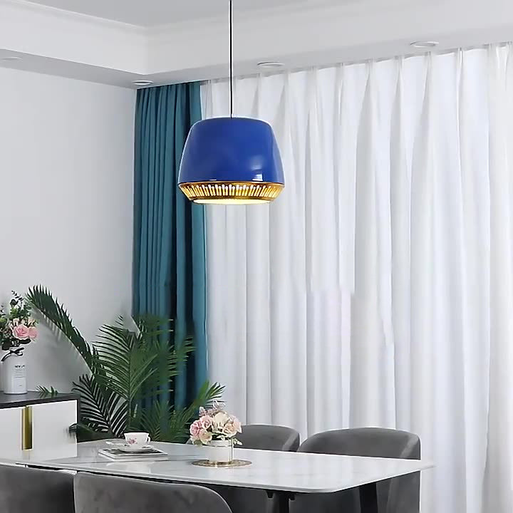 Contemporary Nordic Round Cylinder Iron 1-Light Pendant Light For Dining Room