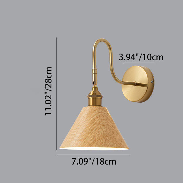Traditional Vintage Rotatable Cone Iron 1-Light Wall Sconce Lamp For Bedroom