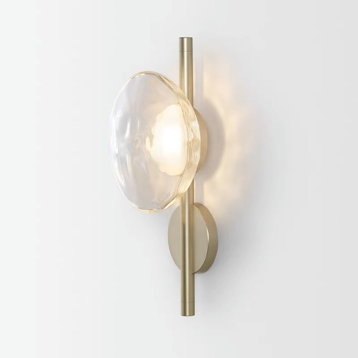Contemporary Nordic Round Iron Glass LED Wall Sconce Lamp For Bedroom