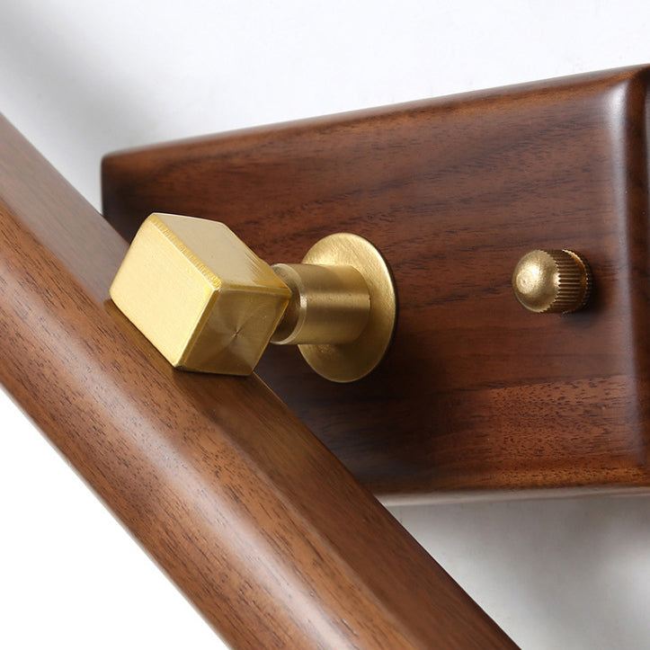 Modern Minimalist Linear Cylinder Wood Copper LED Wall Sconce Lamp For Bathroom